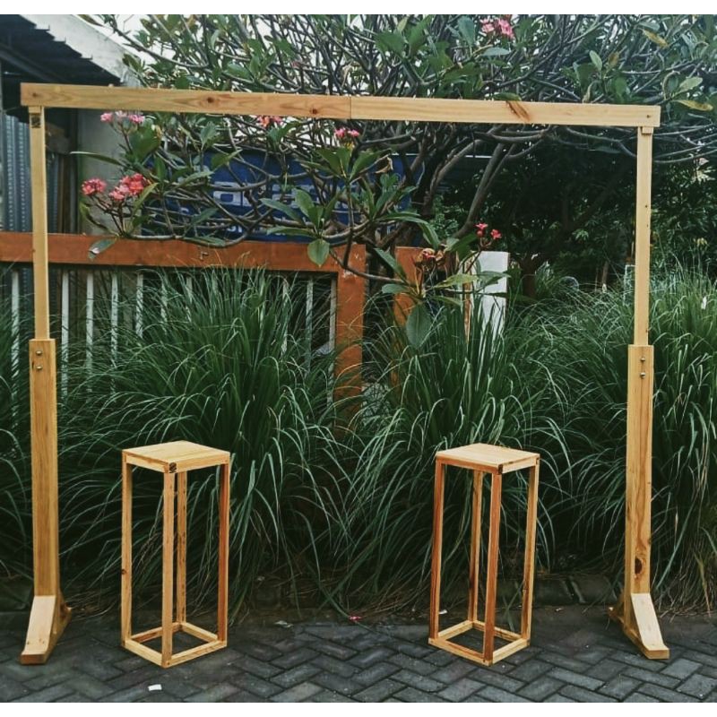 GAWANG BACKDROP KAYU / GATE DEKORASI WEDDING / PHOTOBOOTH ...