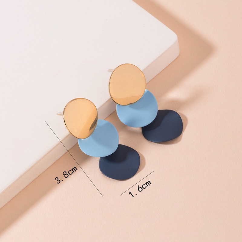 Anting S925 silver needle Warna Biru Untuk Wanita