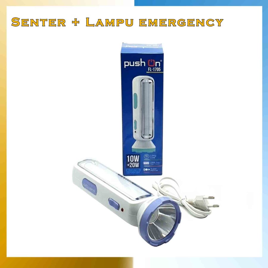 Senter+Lamp Darurat Push On FL-1705 Senter Multifungsi dan Berkualitas