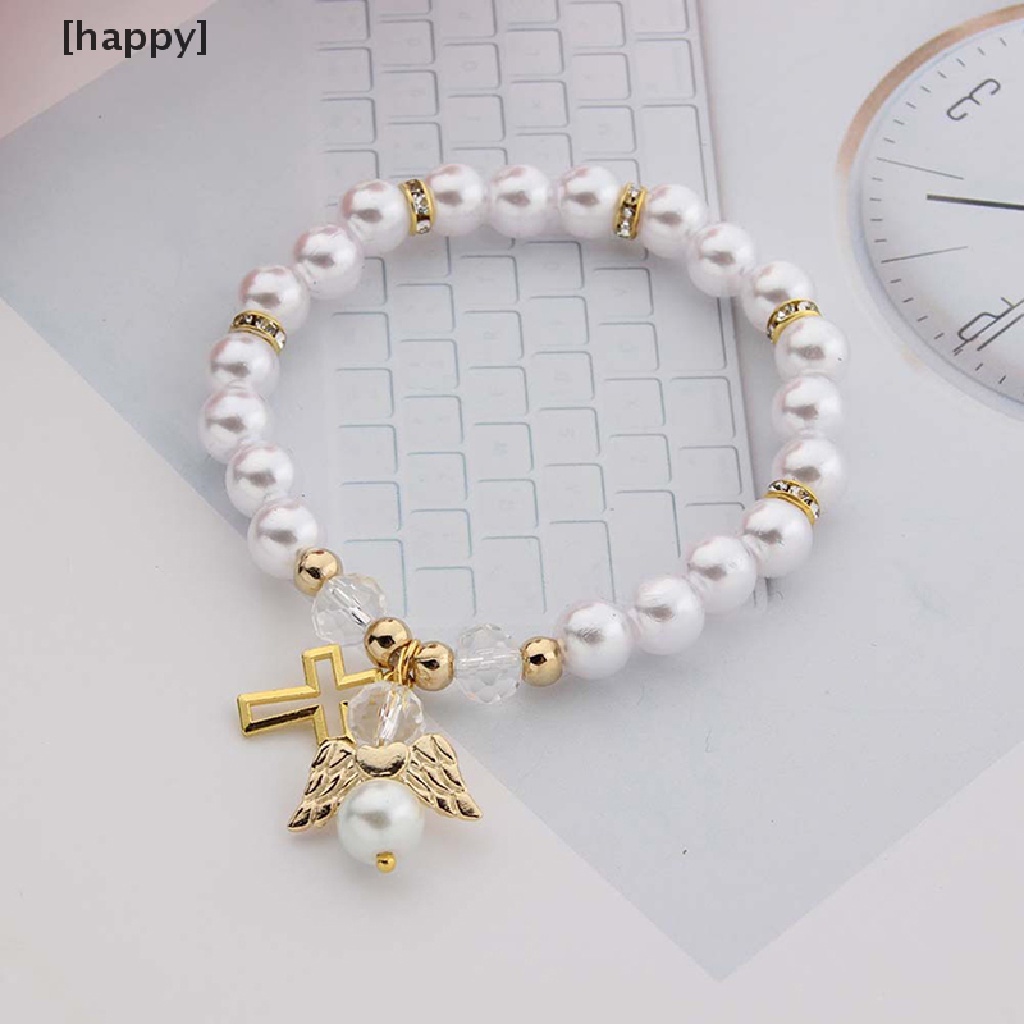 HA Baby Shower Favor Christening Bracelet Angel Baby Shower Girl Boy Baptism Gift ID