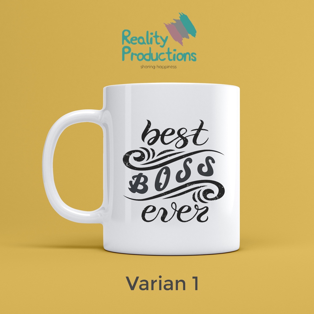 Mug Best Boss Ever Untuk Kado atau Hadiah Bos atau Atasan