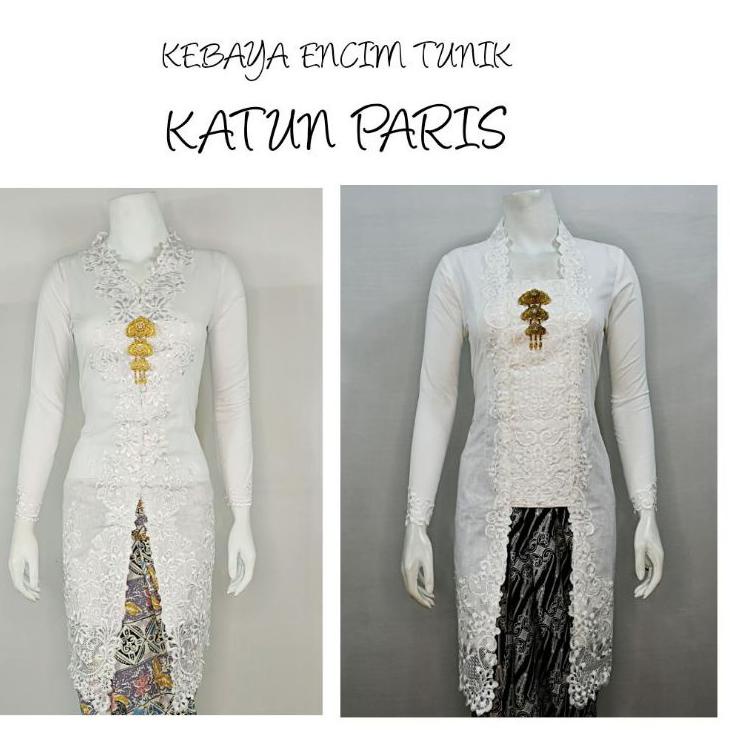 Indah KEBAYA PUTIH KUTUBARU TUNIK MODERN LENGAN PANJANG BORDIR SENADA KATUN PARIS KEBAYA WISUDA KEBA