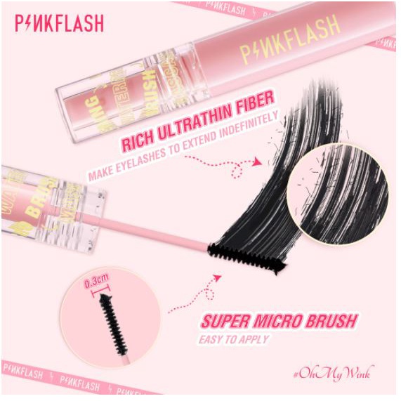 (READY &amp; ORI) Pinkflash Pink Flash Micro Brush Fiber-filled Mascara E10