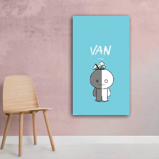 wall decor BT21 bangtan boys / BTS ukuran 15X30 bahan MDF