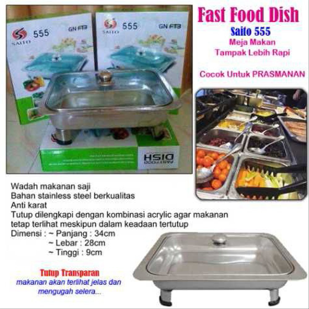 [COD] 555 Fast Food Dish / Prasmanan Stainless