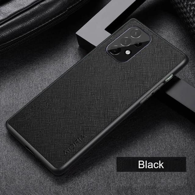 SAMSUNG A33 5G / A53 5G / A73 5G SOFT CASE CANVAS CROSS PATTERN COVER SOFTCASE SILICONE - A33 5G, BLACK