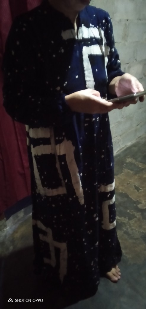 Gamis Twill Batik Terbaru Abstrak Malam