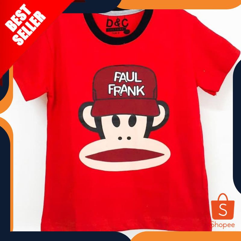TERMURAH KAOS ANAK  PAUL FRANK TOPI MERAH | KAOS KARAKTER ANAK-ANAK ORIGINAL