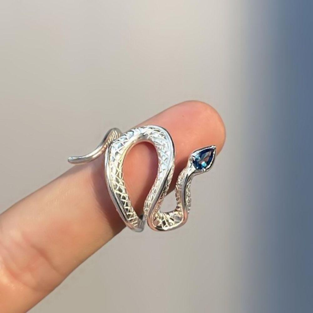 Mxbeauty Wanita Pria Pembukaan Cincin Punk Hip Hop Snake Ring Pengendara Motor Kualitas Tinggi Gaya Korea Ring