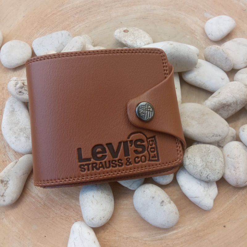 Dompet Pria Kulit Sintetis Levi's 501  Murah Model Kancing-2