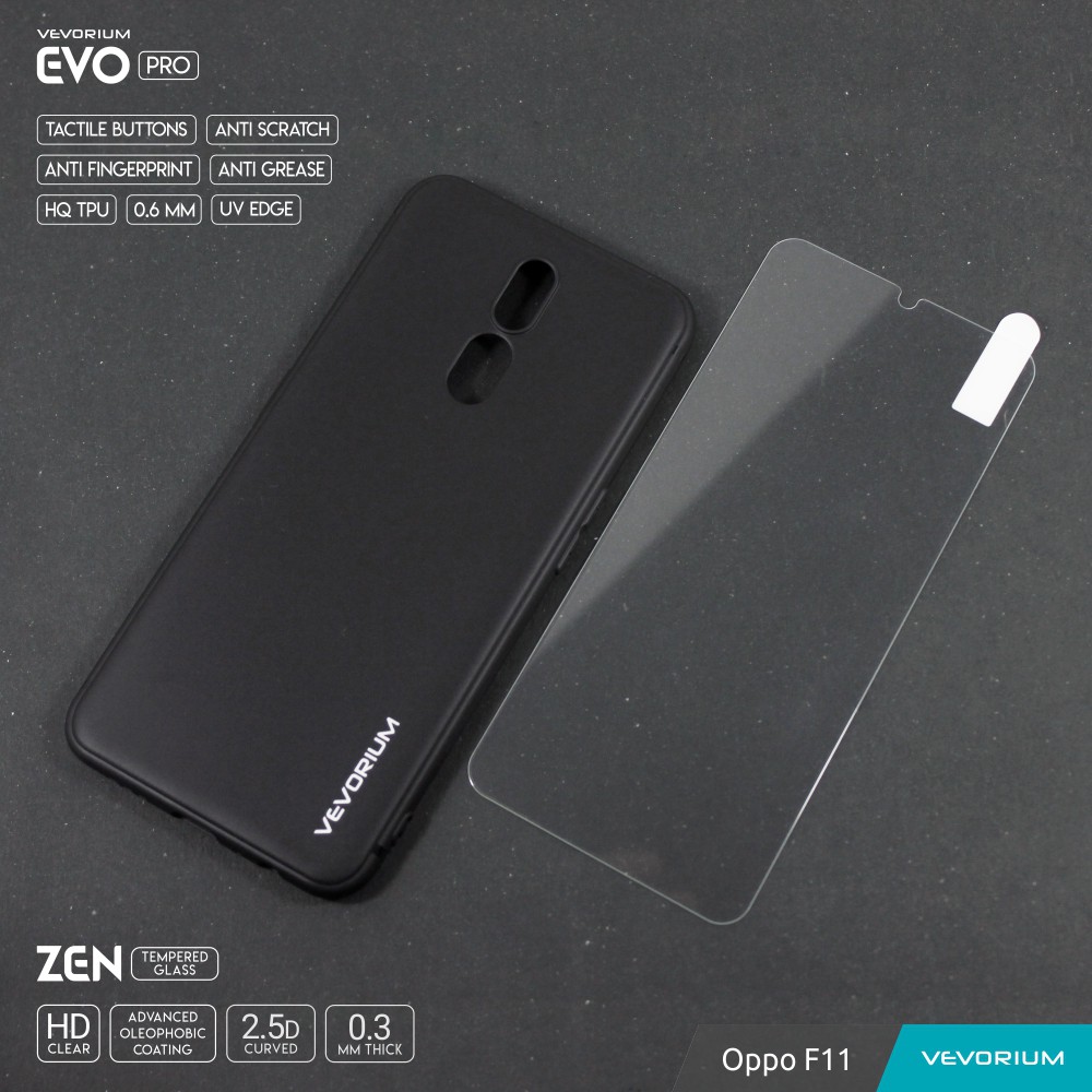 VEVORIUM EVO PRO Oppo F11 Softcase Soft Case dan Tempered Glass