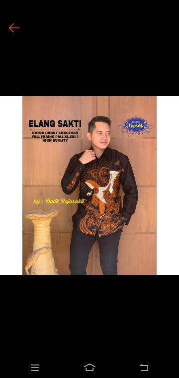 Elang Sogan Kemeja Batik Pria Full Furing Bahan Katun Primisima