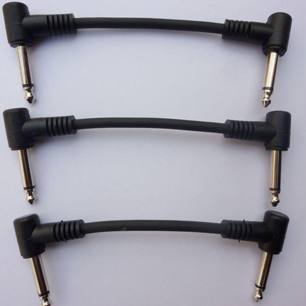 Nickolas1 Kabel Pedal Gitar Hitam High Quality Konektor Audio Universal Right Angle Jumper Leads Patch Cable