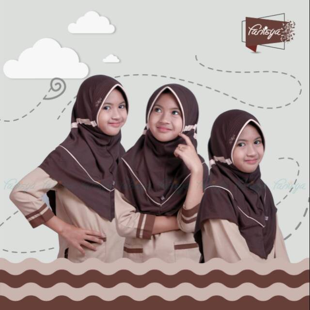 Jilbab pramuka / bergo sekolah SD pramuka