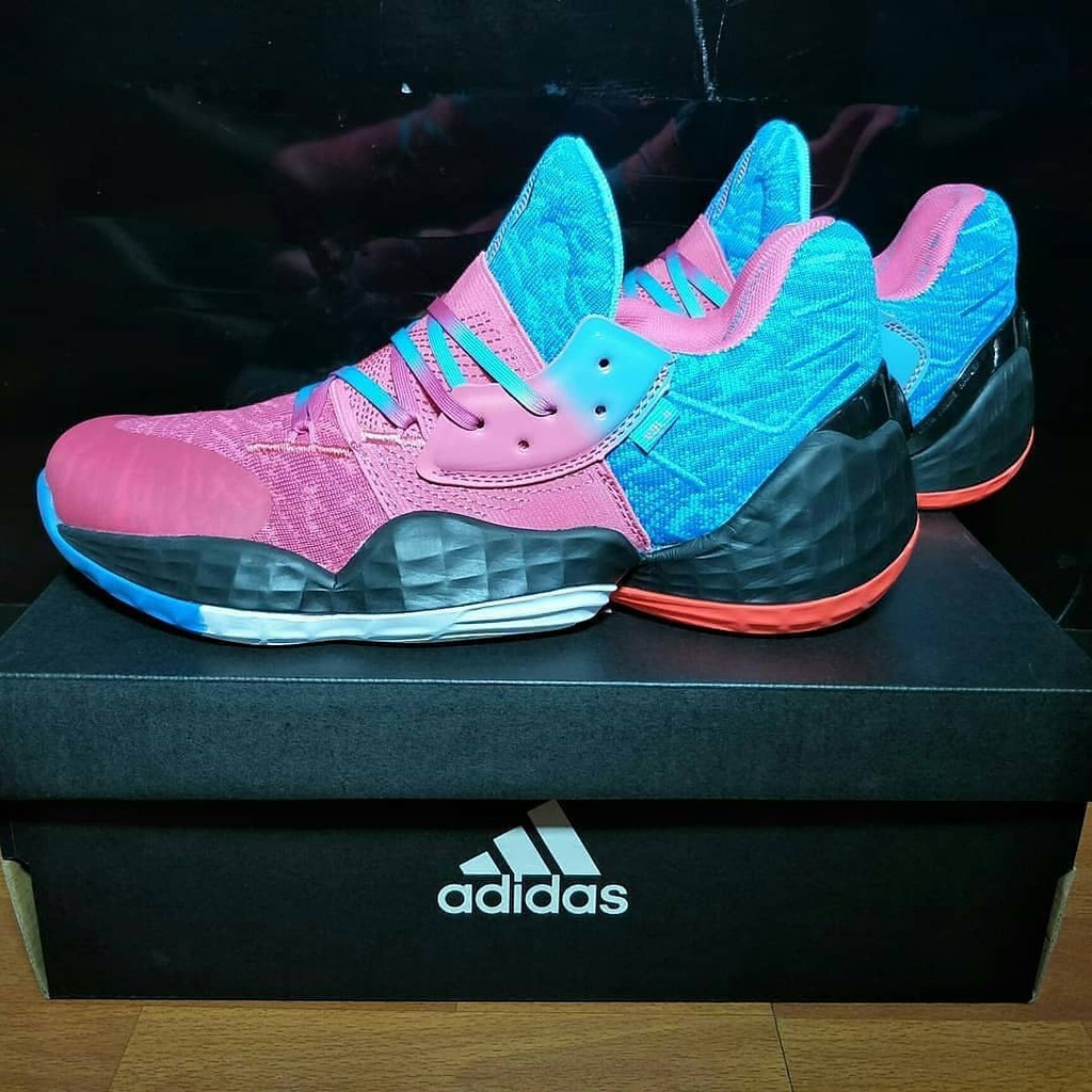 sepatu basket adidas harden 4 pink blue