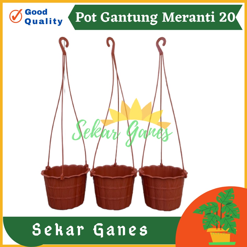 Pot Gantung Meranti 20 Merah Bata Merah Coklat Terracota Terracotta Pot Bunga Gantung Motif Gentong Mirip Country Murah Termasuk Tali Pot Bunga Gantung Murah Grosir Unik Plastik Putih