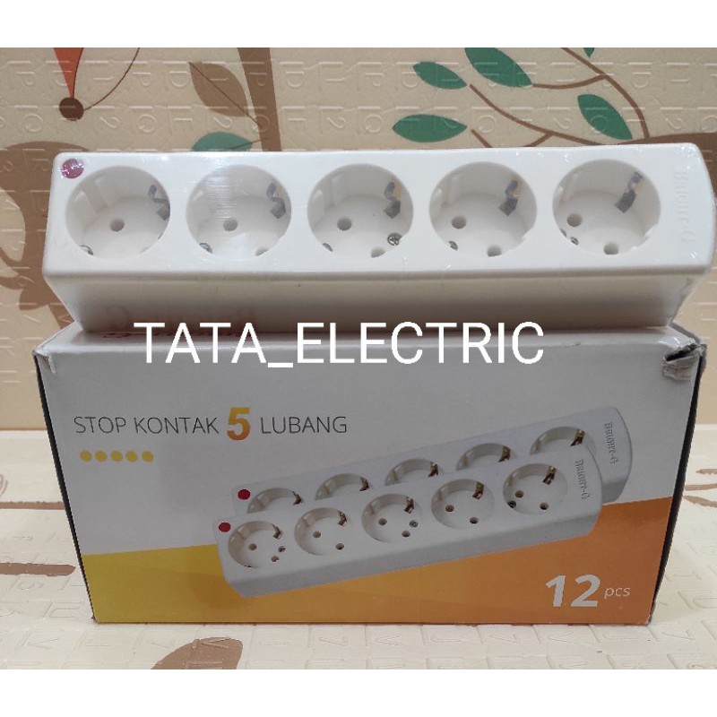 STOP KONTAK TEMPEL 5 LUBANG BRIGHT G