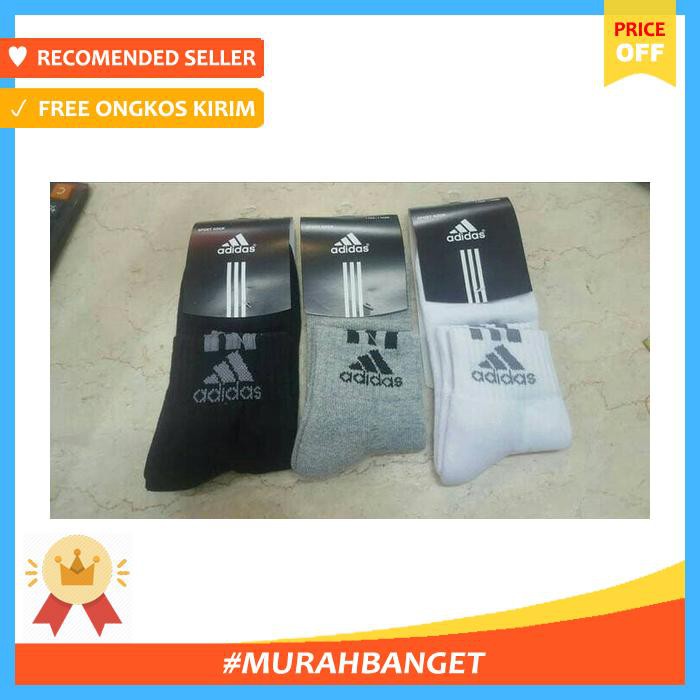 Sepak bola & futsal - kaos kaki grade ori running / olah raga adidas pendek hitam putih abu