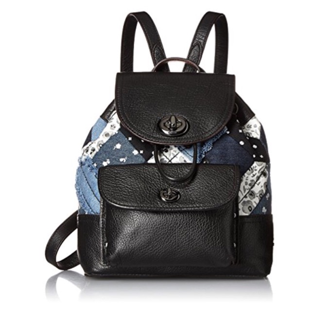 [preloved] backpack coach denim mini