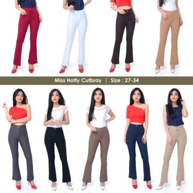 CELANA CUTBRAY SOFT JEANS PREMIUM / Celana Highwaist Cutbray Wanita