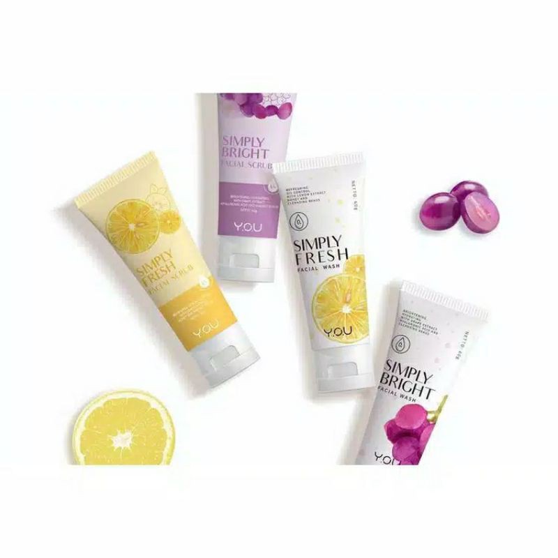 YOU | Y.O.U Simply Bright | Simply Fresh Facial Wash | Facial Scrub 60gr