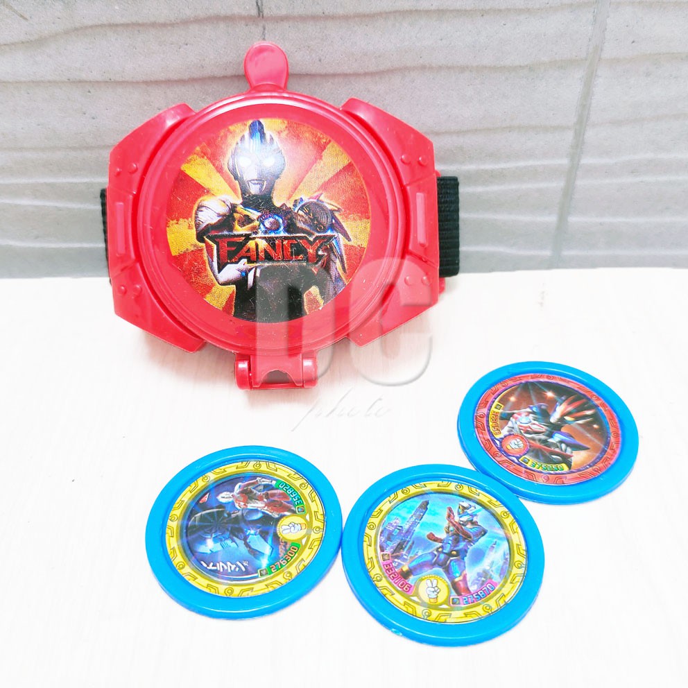 MURAH!!! FANCY SUPER SOLDIER GELANG TEMBAKAN TAZOS SUPERHERO JAM PELONTAR KOIN