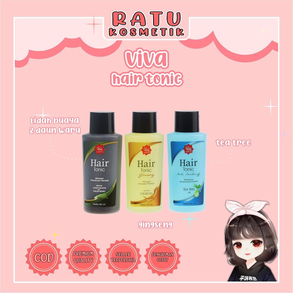 ❤ RATU ❤ Viva Hair Tonic Gingseng Anti Dandruff Lidah Buaya (✔️BPOM)