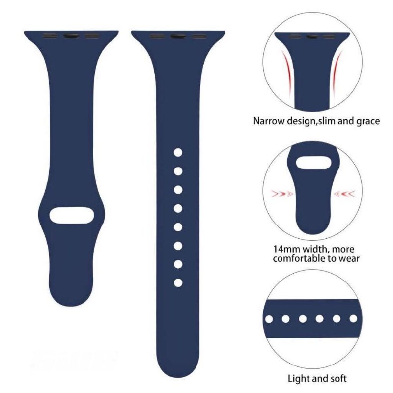 Apple Watch Strap Soft Silicone Narrow Slim Fit Band Rubber Ultra Sport Tali Jam Bagus