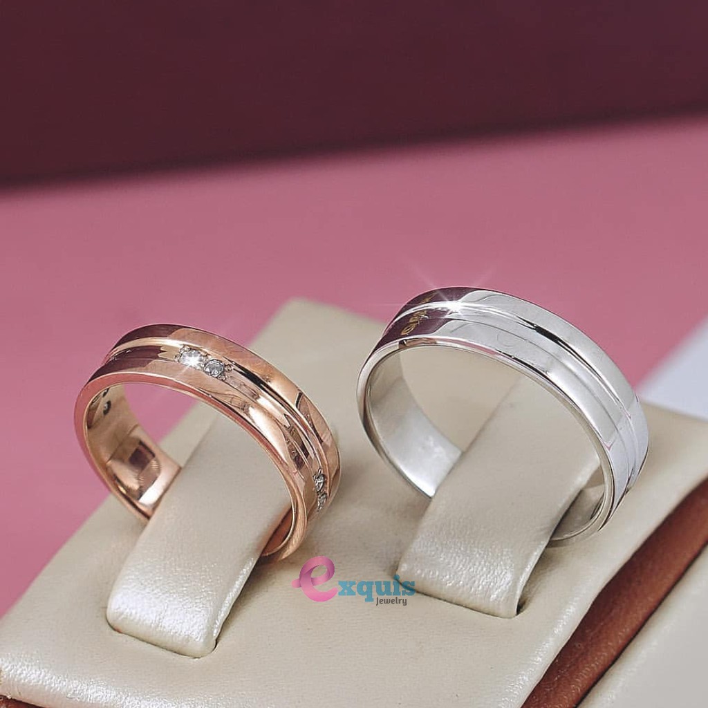 Cincin Kawin Tunangan Nikah Couple Emas ( Wanita ) dan Platinum ( Pria ) 108