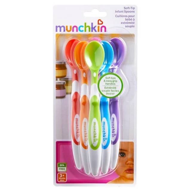 MUNCHKIN 6pcs  Soft Tip  Infant Spoon Sendok Bayi Isi 6 Sendok Bayi Munchkin Baby Spoon