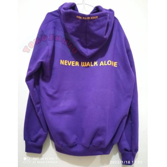 PDG.08Ap22w– Hoodie Jumper BTS Made by Jimin You Never Walk Alone Seven with you sablon kuning