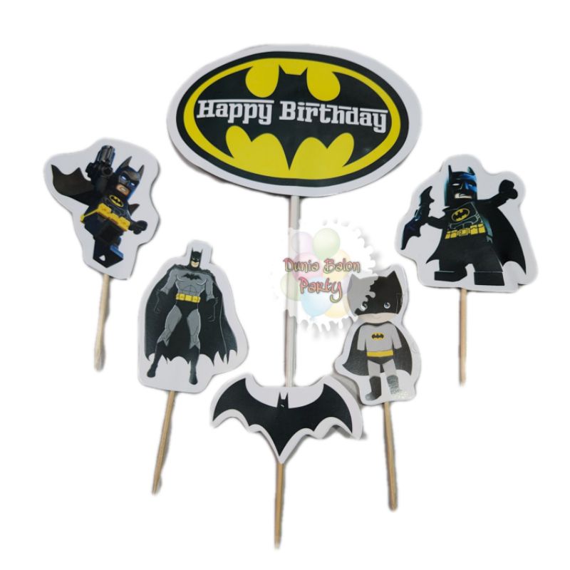 Cake Topper Happy Birthday / Cake Topper Batman / Hiasan Kue Batman