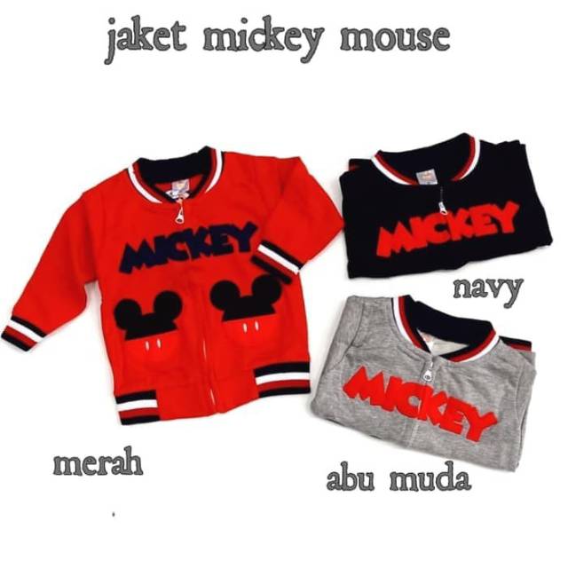 Jaket Mickey Mouse. Jaket anak.jaket anak laki-laki. Jaket merah. Jaket navy laki laki. Jaket bayi