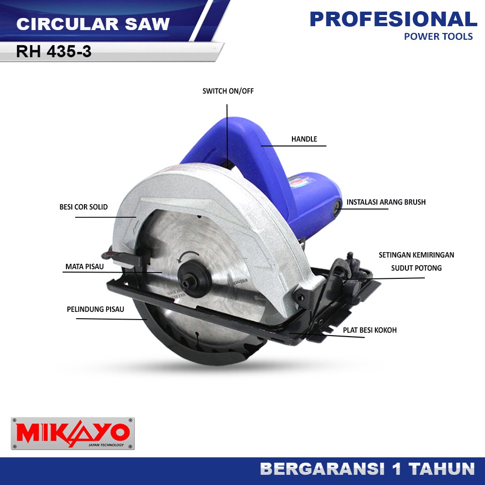 SAHABAT KELUARGA 88 - MIKAYO Circle Saw RH435-3 Mesin Potong Kayu 7&quot; Pemakaian Rumah Tangga ORIGINAL MIKAYO JAPAN