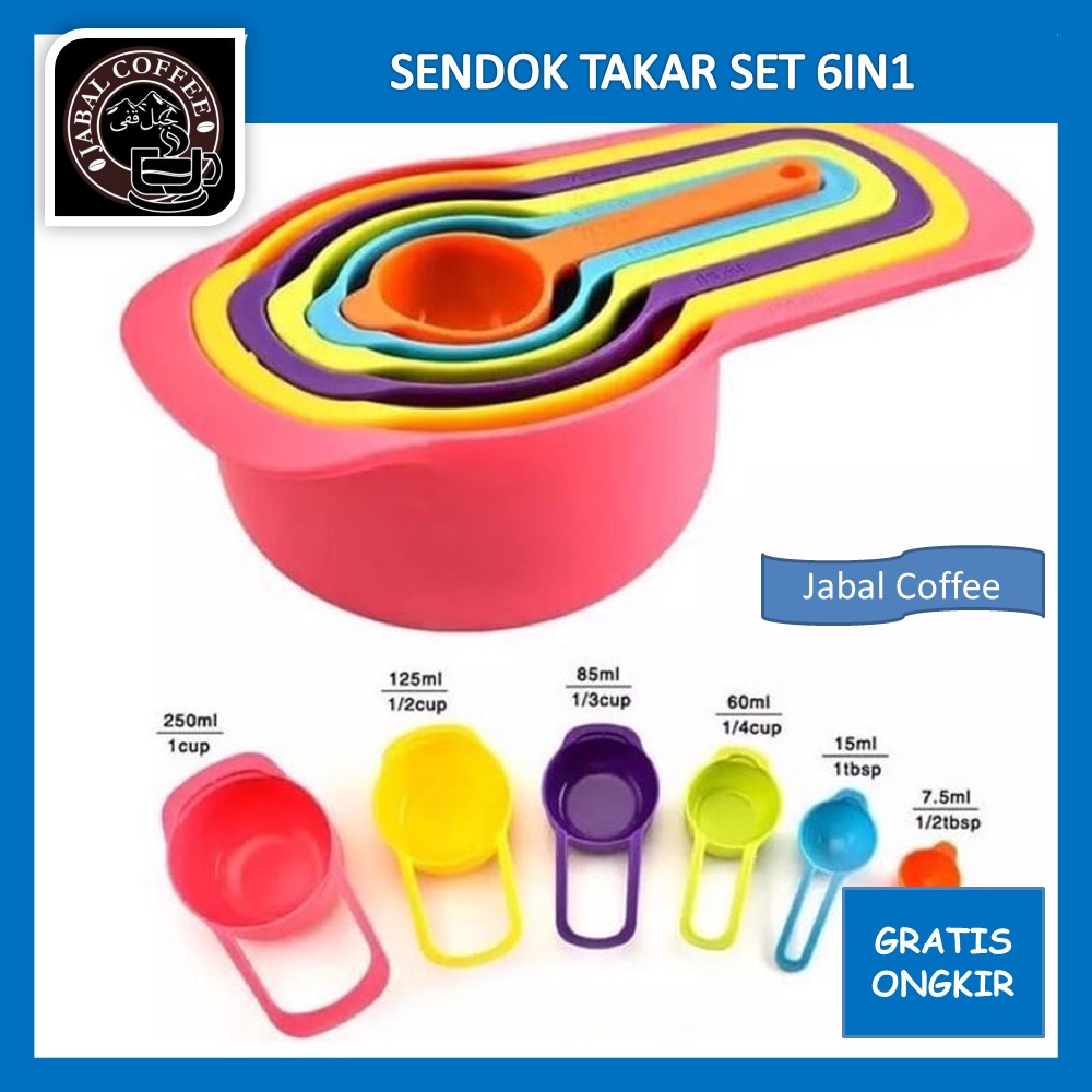 Takaran Bumbu Dapur / Sendok Takar Set 6 In 1 / Sendok Takar Set Serbaguna