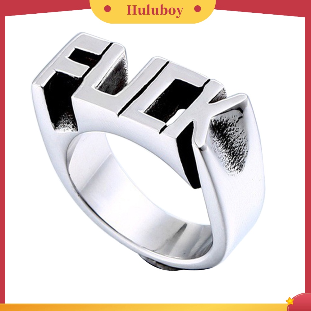 Hu Hu Hu Hu Hu Alat Bantu Pasang Kacamata♡ Cincin Bahan Stainless Steel Gaya Punk Hip-Hop Untuk Pria Dan Wanita