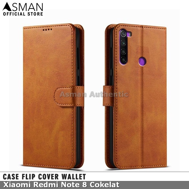 Asman Case Xiaomi Redmi Note 8 Leather Wallet Flip Cover Premium Edition