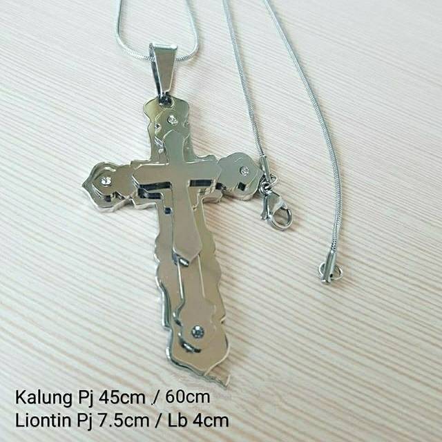 Kalung Rohani Kalung Salib titanium fashion Import titanium silver KD12