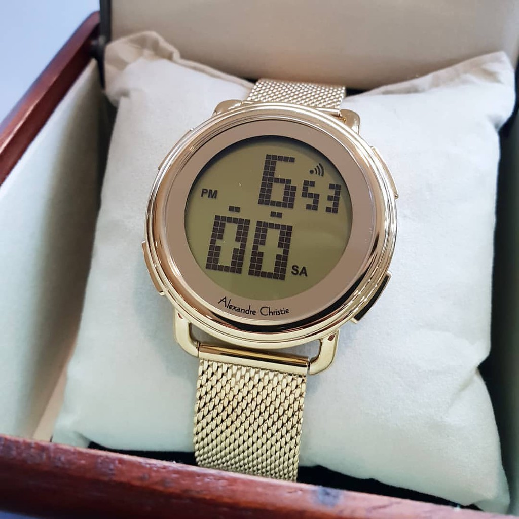 Jam tangan original Alexandre christie AC 9227 wanita stainless   gold