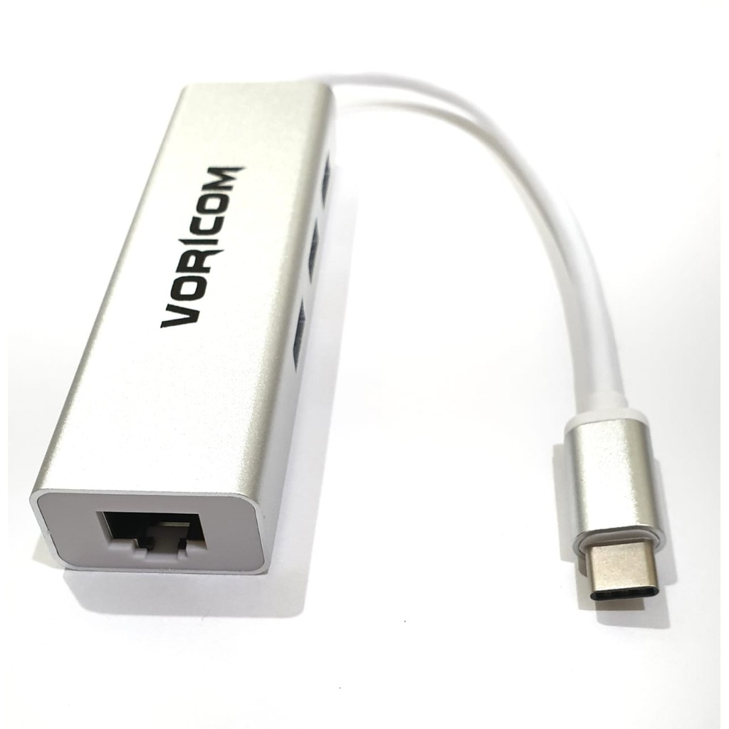 USB HUB 3 Port USB Type C include Lan Ethernet Gigabit VORICOM