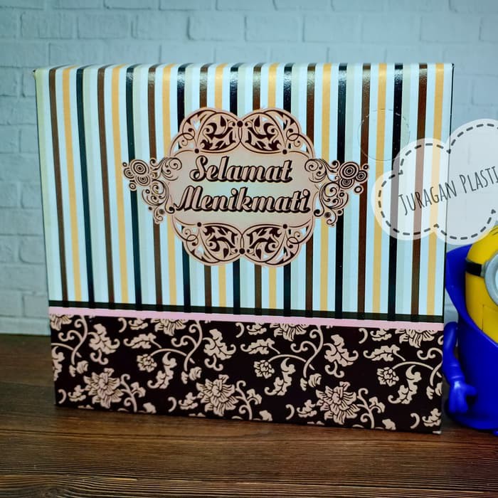 Dijual Dus box nasi 14 x 12 cm makanan snack katering kue selamat menikmati - Coklat Batik terbaik