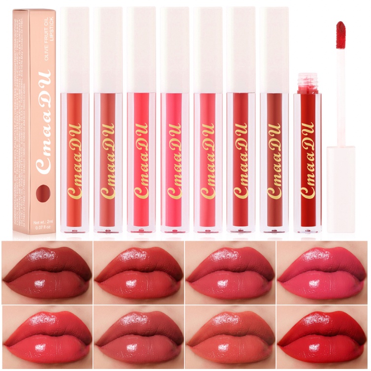 CMAADU BPOM 8 Warna Lipstik Olive Fruit Oil Gloss Lipstick Liquid Waterproof Long Lasting XX060