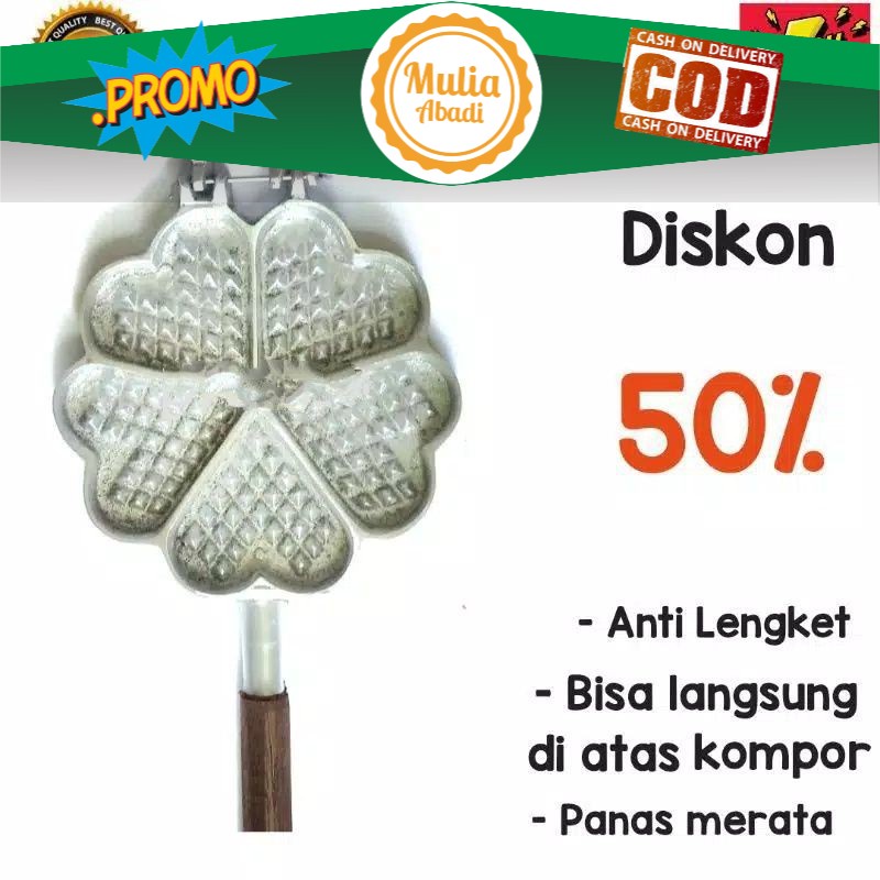 Cetakan Kue Wafel Hati Cetakan Bapel Hati Cetakan Wafel Cetakan Kue Wafel Tebal