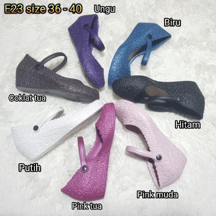 jelly shoes barabara sepatu wanita wedges karet import bara bara e23