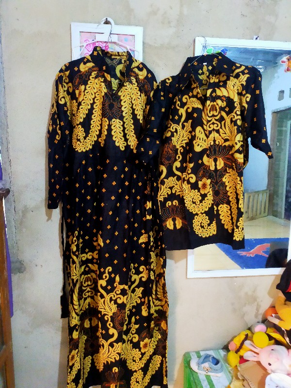 Maura Couple - Sania Ruffle Batik Couple Ori Ndoro Jowi Couple 2518 Couple Batik Sarimbit Gamis