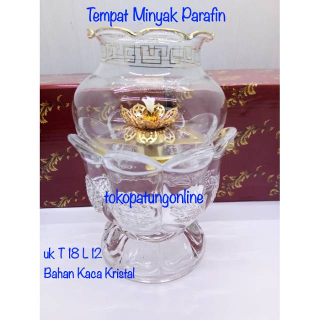 Tempat Minyak Parafin Kaca Kristal Besar
