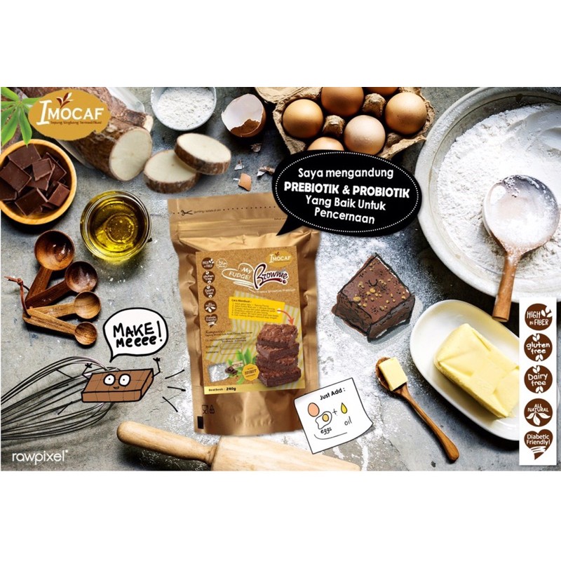 Tepung Brownies Choco Fudge Inocaf Gluten Free 240gr / Gulakong Brownies 240gr