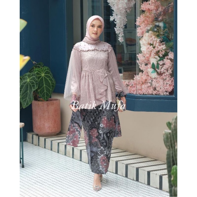 Set kebaya couple VANILA Rose pink Kebaya terbaru kebaya wisuda kekinian kebaya modern kebaya lamaran tunangan