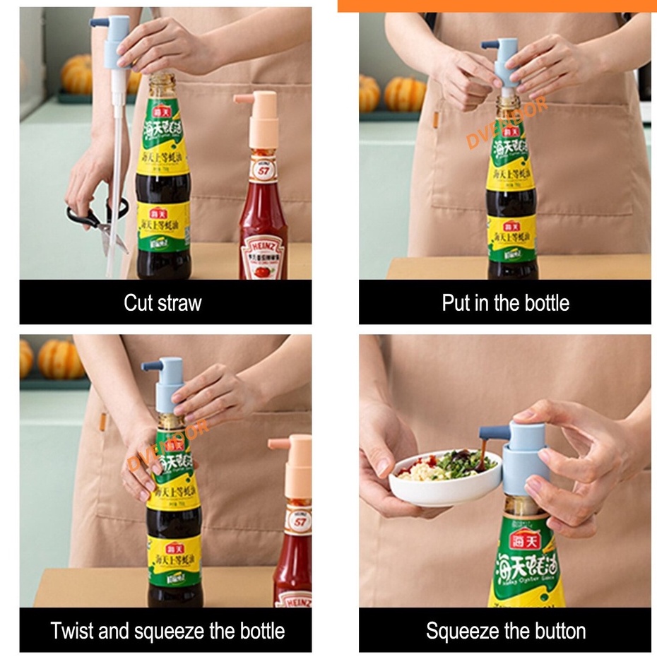 Kepala Pompa Tutup Botol Saus Alat Pompa Saus Sirup Penutup Botol Pump Neck