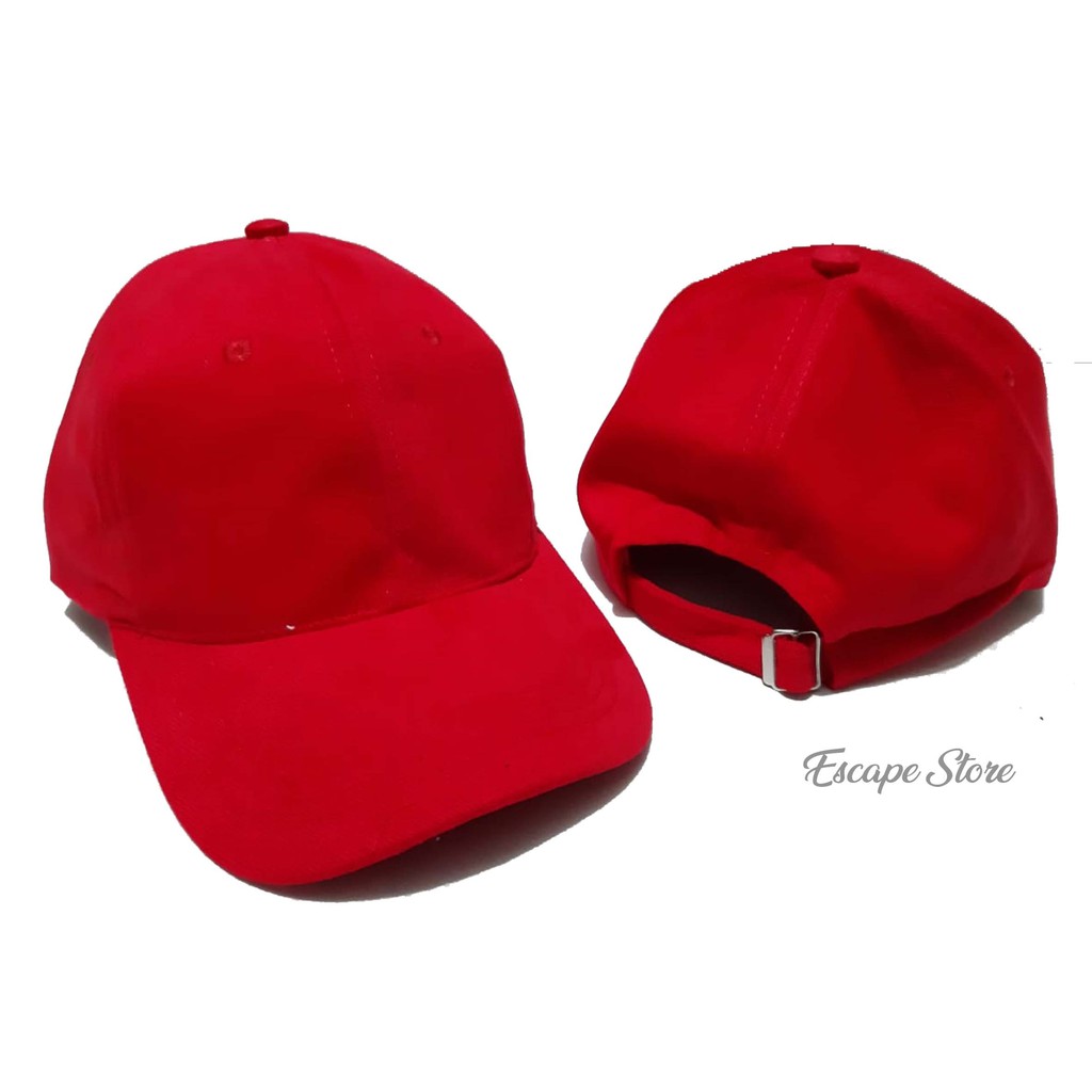 Topi Baseball Polos / Topi Distro Murah / Topi Pria Wanita - Merah